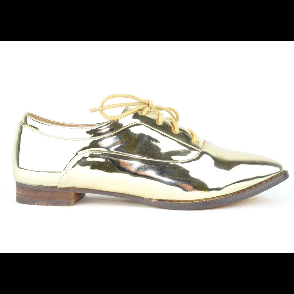 ⭐️ Lace-up Women's Oxford Shoe Gold - Picture 1 of 5